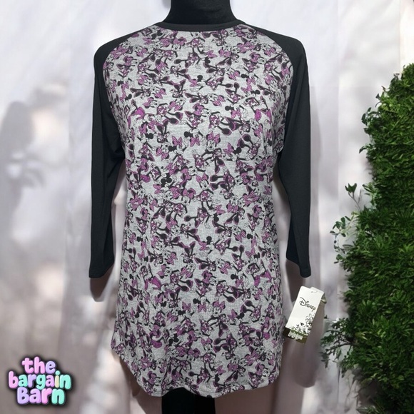 Lularoe x Disney NWT Women’s Minnie Mouse Randy Baseball 3/4 Sleeve T-Shirt (S) - Picture 2 of 4